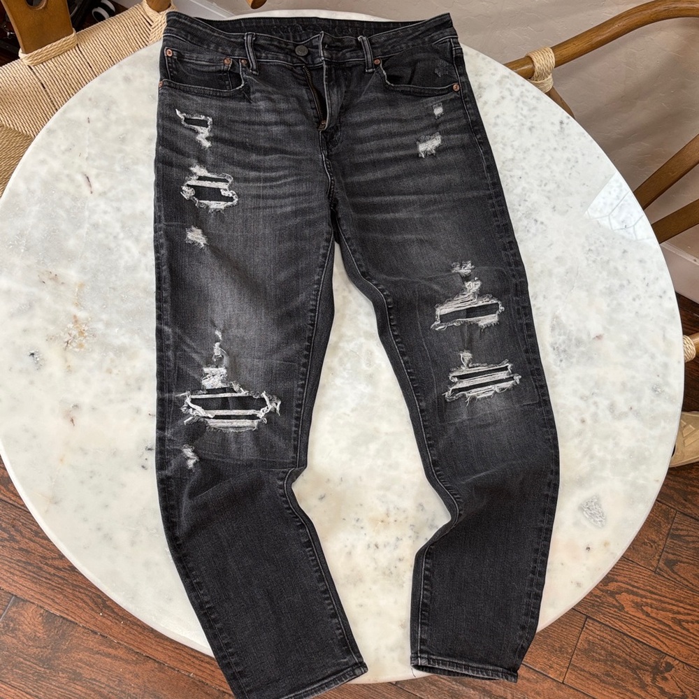 American Eagle Outfitters Ripped Charcoal Jeans